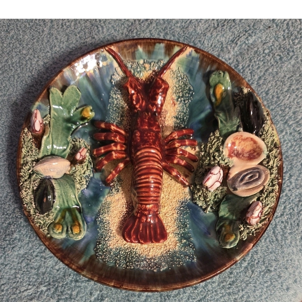 Coastal Ceramic Lobster Wall Decor - Red and Blue